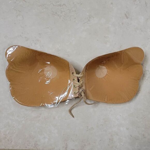 Self Adhesive Bra B Cup Backless Winged Goddess Nude - Picture 5 of 11